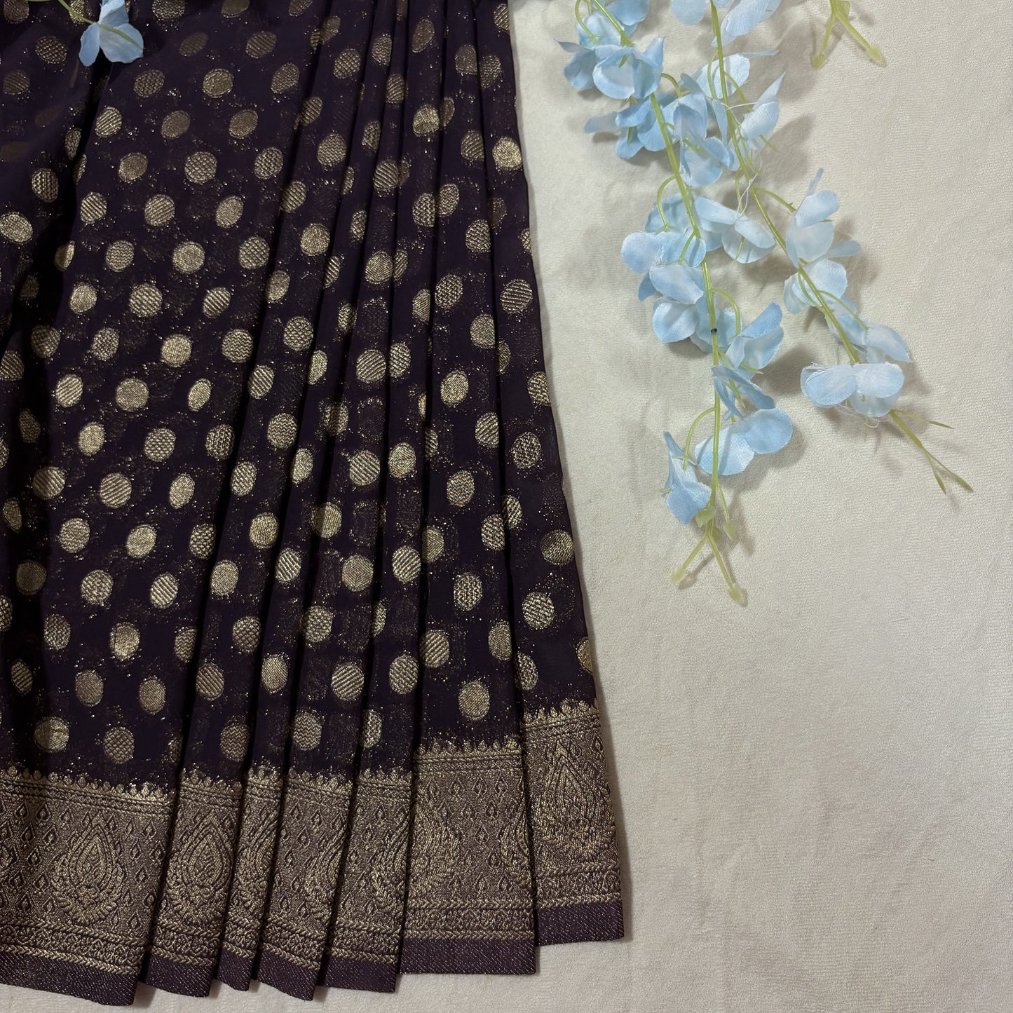 Snuff Semi Khaddi Georgette Saree