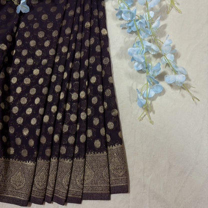 Snuff Semi Khaddi Georgette Saree