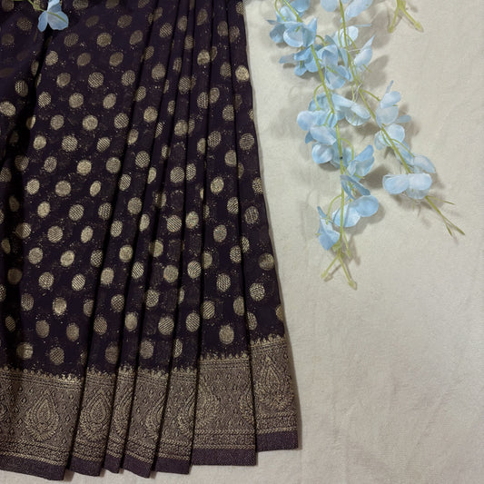 Snuff Semi Khaddi Georgette Saree