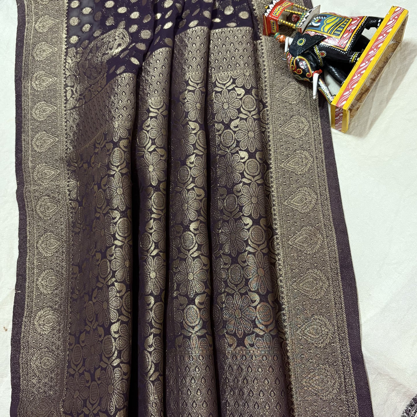 Snuff Semi Khaddi Georgette Saree