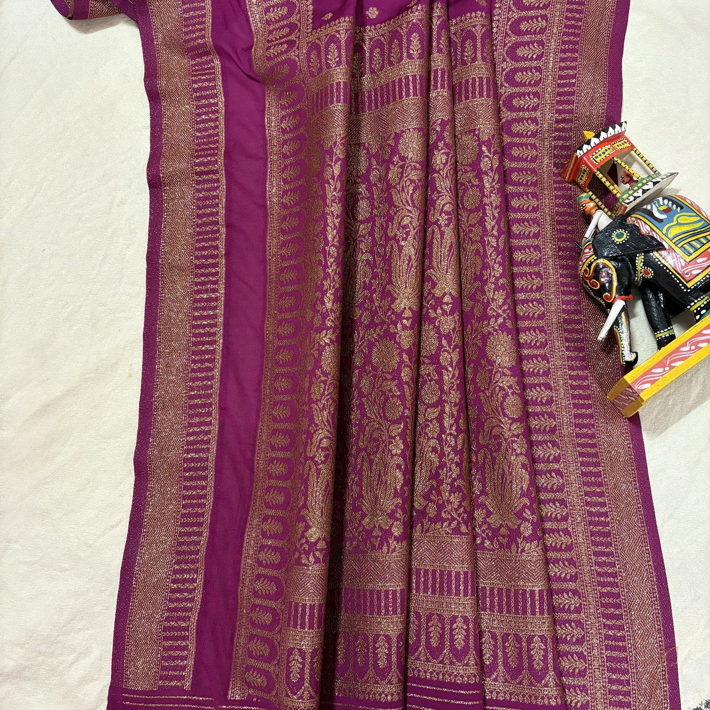 Pink Semi Crepe Georgette Banarasi Saree