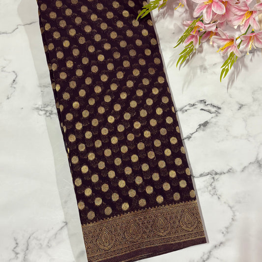 Snuff Semi Khaddi Georgette Saree