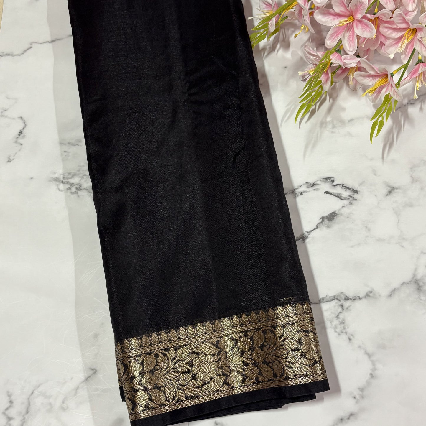 Black Soft Organza Banarasi Saree
