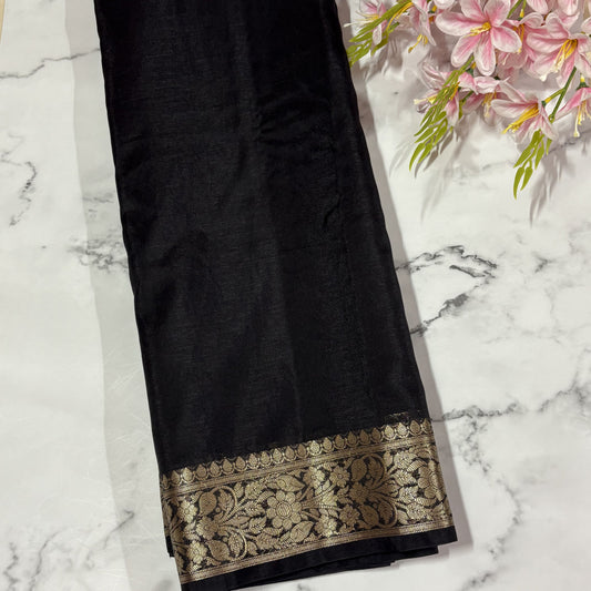 Black Soft Organza Banarasi Saree
