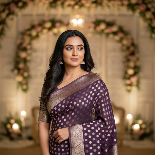 Snuff Semi Khaddi Georgette Saree