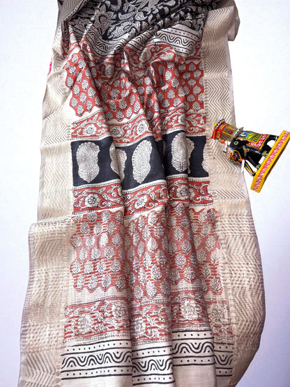 Black Maheshwari Cotton Saree