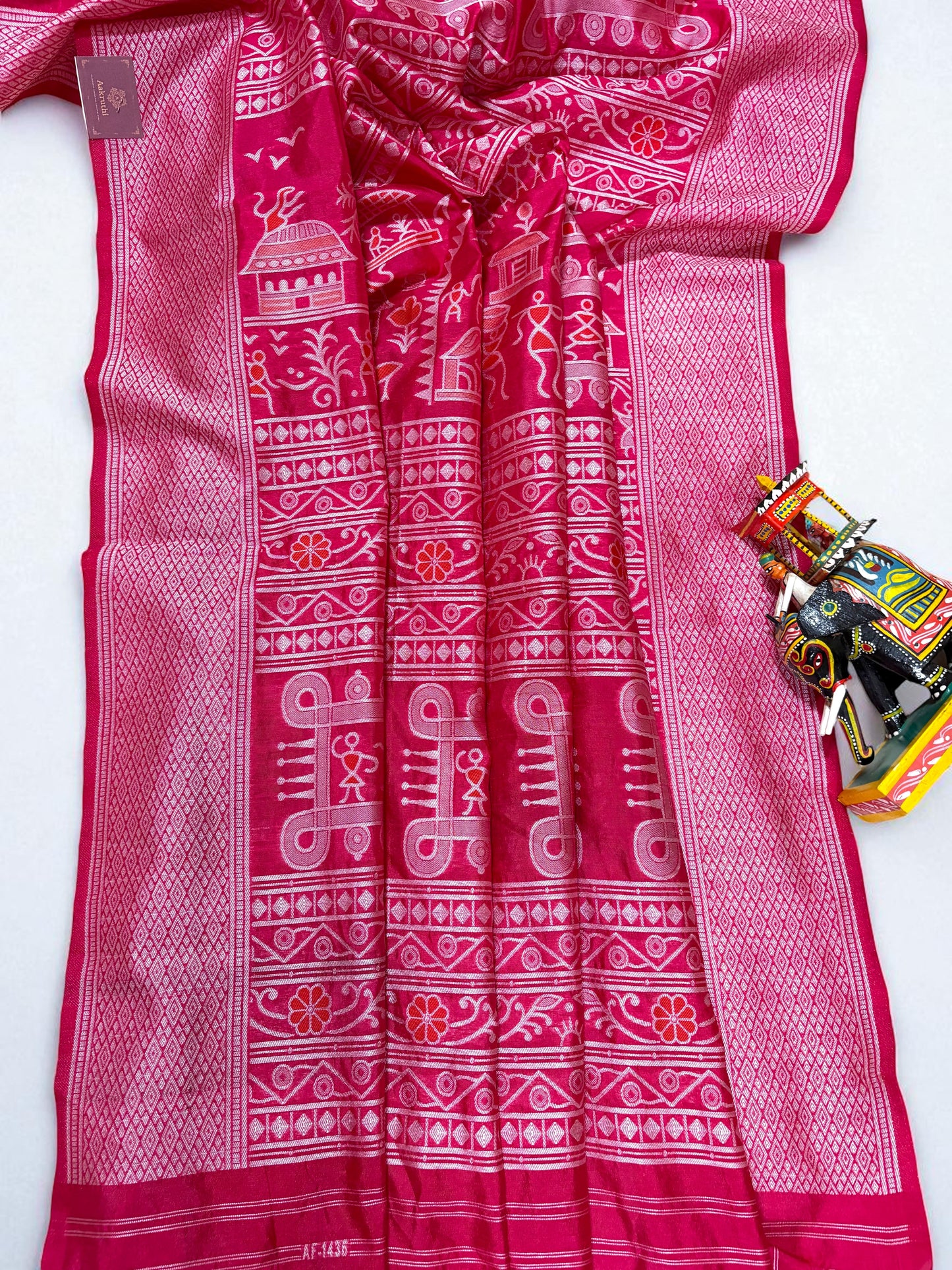 Pink Woven Cotton Saree